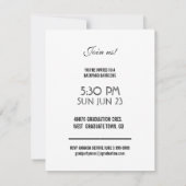 Helles Girly Absolvent-Foto der Farbe4 Einladung (Rückseite)