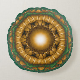 Helles glänzendes Fraktal Rundes Kissen