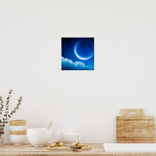 Helles Gleuchten Crescent Moon Poster (Küche)