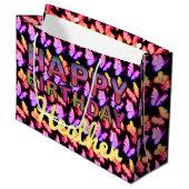 Helles Glow Butterfly Hübsches Pastell-Party Große Geschenktüte (Vorderseite Schrägansicht)