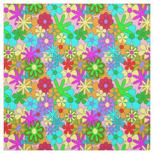 Helles glückliches Blumen-Gewebe Stoff (Muster)