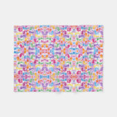 Helles glückliches Osterfest Bunny Watercolor Blan Fleecedecke (Vorderseite (Horizontal))