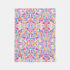 Helles glückliches Osterfest Bunny Watercolor Blan Fleecedecke