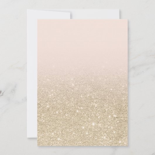 Helles Gold Girl Glitzer eleganter Chic Quinceañer Einladung (Rückseite)