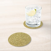 Helles Gold Glitter Funkeln Runder Pappuntersetzer (Vor Ort)