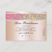 Helles Gold Pink Lila Glitzer Juwelen Exquisite Visitenkarte (Rückseite)