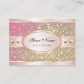 Helles Gold Pink Lila Glitzer Juwelen Exquisite Visitenkarte (Vorderseite)