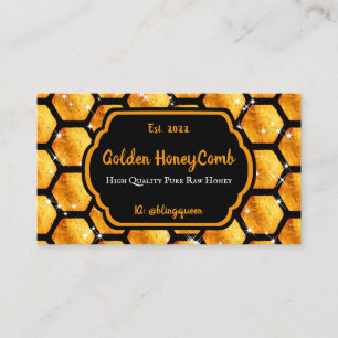 Helles Gold Pureraw Farm Glitz Wabenhonig Visitenkarte