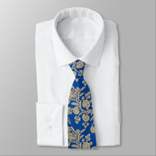 Helles Gold und blaues Blumengeschenk Krawatte