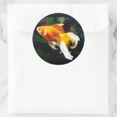 Helles Golden Koi im Dunklen Fischteich Runder Aufkleber (Tasche)