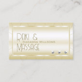 Helles Golden mit Diamanten und Logo Luxus Stilvol Visitenkarte (Vorderseite)