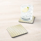 Helles goldenes Diamantlattmuster Getränkeuntersetzer (Rechte Seite)