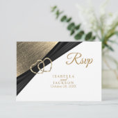 Helles Goldenes Herz - UAWG RSVP Karte (Stehend Vorderseite)