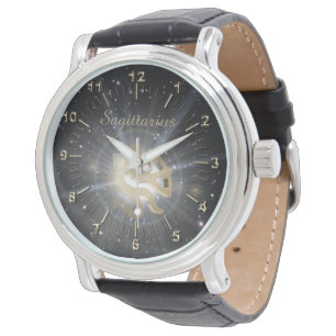Helles goldenes Sagittarius Armbanduhr