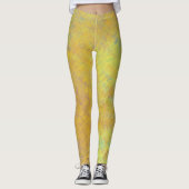 Helles goldgelbes Marmormuster Leggings (Vorderseite)