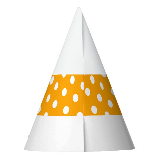 Helles goldgelbes Streifen Punkte weißer Hintergru Partyhütchen (Rückseite)