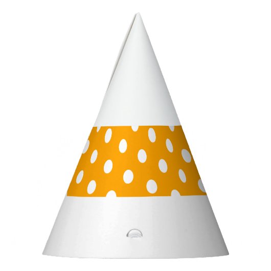 Helles goldgelbes Streifen Punkte weißer Hintergru Partyhütchen (Links)