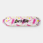 Helles Graffiti mit Schwarz-Motto "Live to Ride" Skateboard (Horizontal)