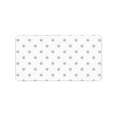 Helles, graues und weißes Polka Dot Muster. Adressaufkleber (Vorne)