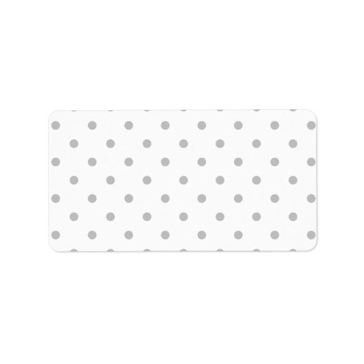 Helles, graues und weißes Polka Dot Muster. Adressaufkleber (Vorne)