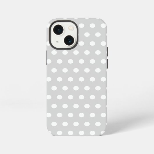 Helles, graues und weißes Polka Dot Muster. iPhone Hülle (Rückseite)
