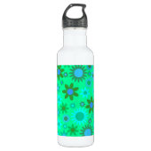Helles Green Blume Power Pattern Edelstahlflasche (Vorderseite)
