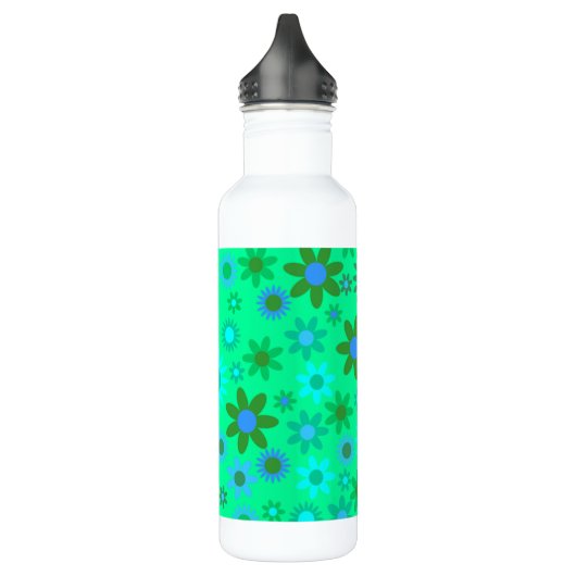 Helles Green Blume Power Pattern Edelstahlflasche (Links)