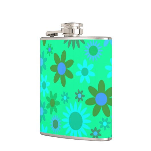 Helles Green Blume Power Pattern Flachmann (Links)