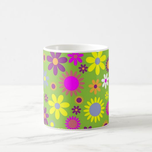 Helles Green Blume Power Pattern Kaffeetasse (Mittel)