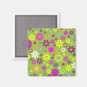 Helles Green Blume Power Pattern Magnet (Vorderseite/Rückseite)