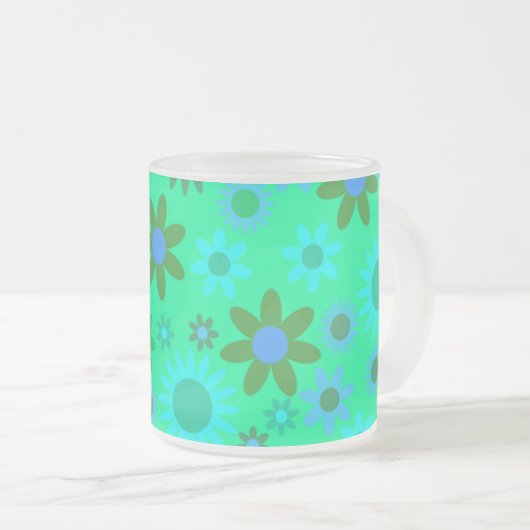 Helles Green Blume Power Pattern Mattglastasse (VorderseiteRechts)