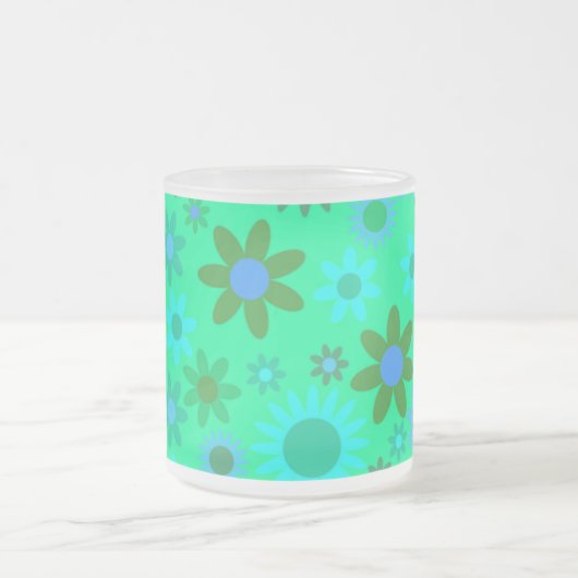 Helles Green Blume Power Pattern Mattglastasse (Mittel)