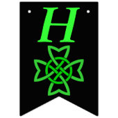 Helles Green Irish Celtic Knot Design auf schwarz Wimpelkette (Erste Fahne)