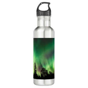 Helles Green Northern Lights Foto Edelstahlflasche