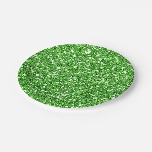 Helles Green Sparkle Glitzer Glam Custom Party Pappteller (Schrägansicht)