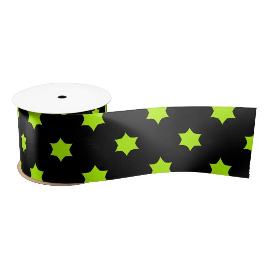 Helles Green Star Muster Satinband (Spule)