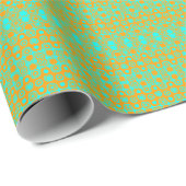 Helles Green und Orange Muster Geschenkpapier (Rolleneckpunkt)