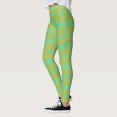 Helles Green und Orange Muster Leggings (Links)