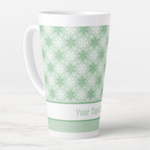 Helles Green und Winter White Snowflake Muster Milchtasse