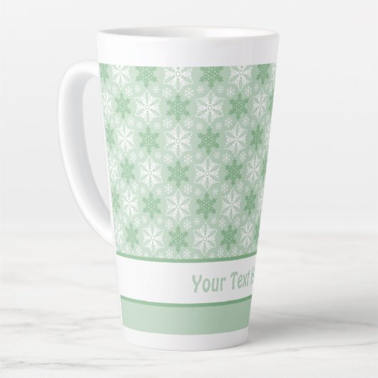 Helles Green und Winter White Snowflake Muster Milchtasse (Linke Ecke)