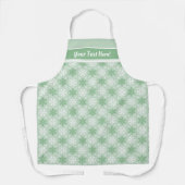 Helles Green und Winter White Snowflake Muster Schürze (Vorderseite)