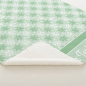 Helles Green und Winter White Snowflake Muster Sherpadecke (3/4)