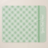 Helles Green und Winter White Snowflake Muster Sherpadecke (Vorderseite (Horizontal))