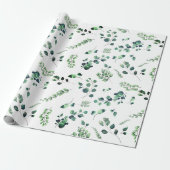 Helles Grün Eukalyptus Rustikale Grünpflanzen Aqua Geschenkpapier (Ungerollt)