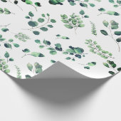 Helles Grün Eukalyptus Rustikale Grünpflanzen Aqua Geschenkpapier (Ecke)