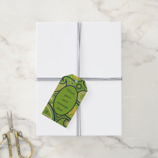 Helles Grün Paisley-Muster Individuelle Nachricht  Geschenkanhänger