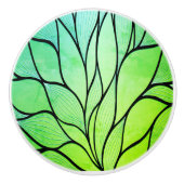 Helles Grünes Blau kreatives Verlass-Muster Keramikknauf (Vorderseite)