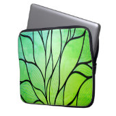 Helles Grünes Blau kreatives Verlass-Muster Laptopschutzhülle (Vorderseite Links)