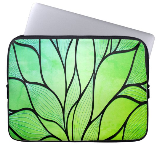 Helles Grünes Blau kreatives Verlass-Muster Laptopschutzhülle (Vorderseite)