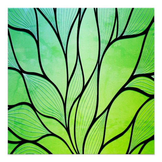 Helles Grünes Blau kreatives Verlass-Muster Poster (Vorderseite)